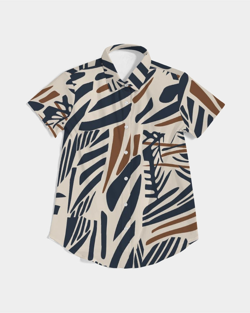 Random Women's All-Over Print Short Sleeve Button Up