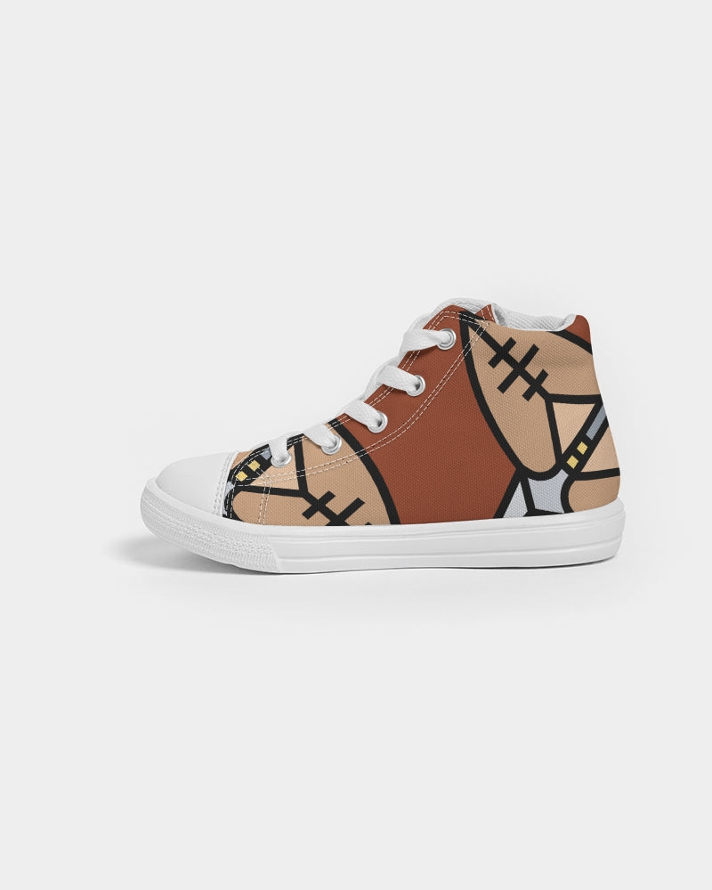 Malawian Urban Traditional Fashion Kids Hightop Canvas Shoe