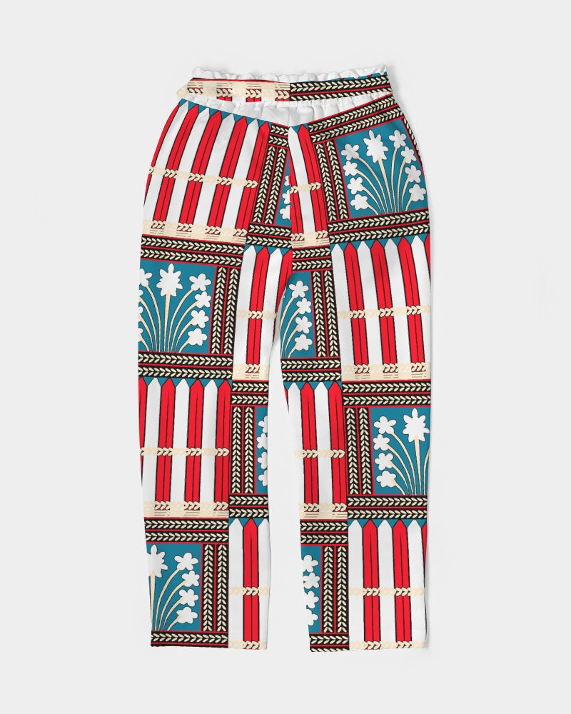 Malawian Urban Traditional Culture Women's Belted Tapered Pants