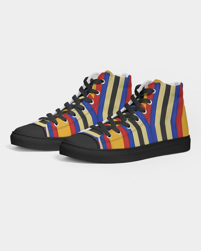 Malawian Traditional Urban Culture Women's Hightop Canvas Shoe - Black