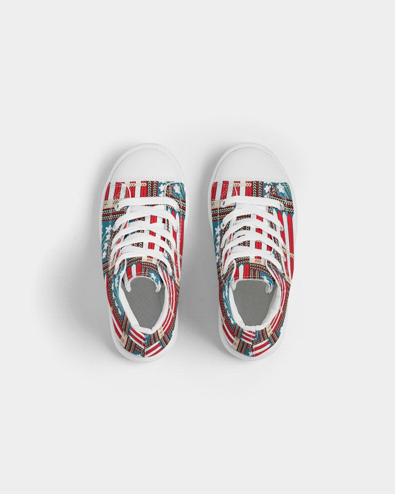 Malawian Urban Traditional Culture Kids Hightop Canvas Shoe