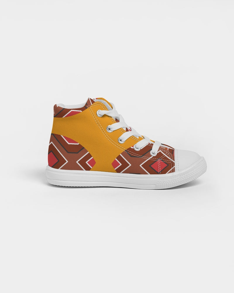 Malawian Urban Traditional Culture Kids Hightop Canvas Shoe