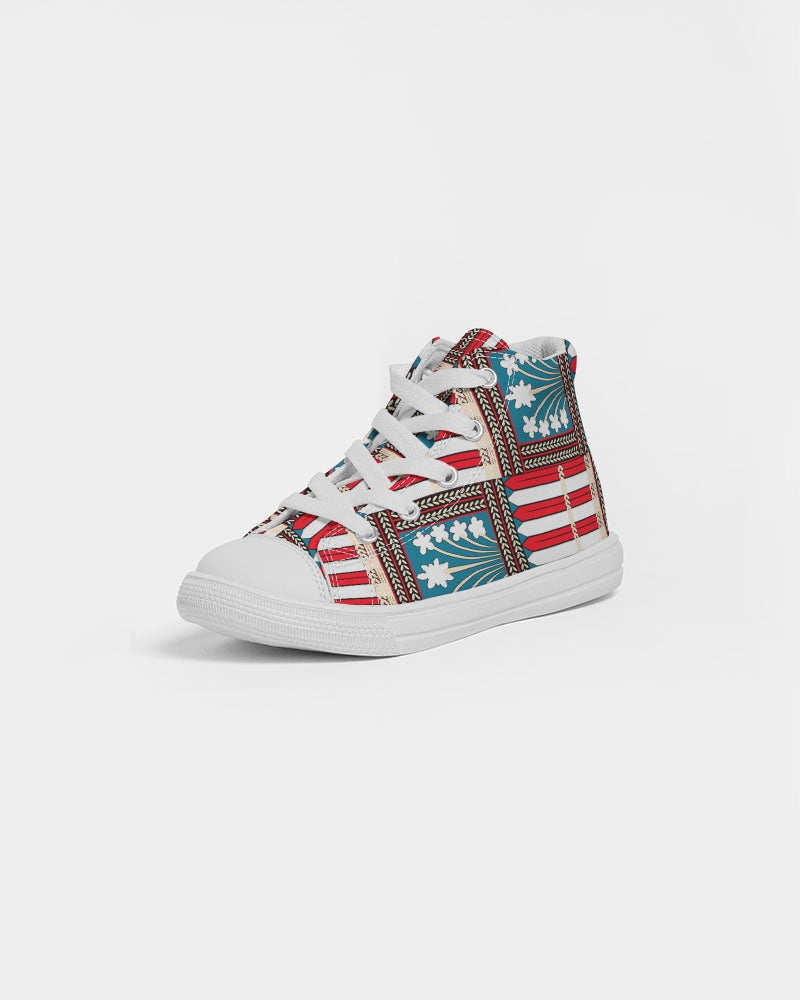 Malawian Urban Traditional Culture Kids Hightop Canvas Shoe