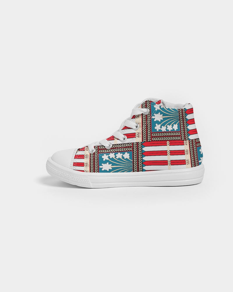 Malawian Urban Traditional Culture Kids Hightop Canvas Shoe