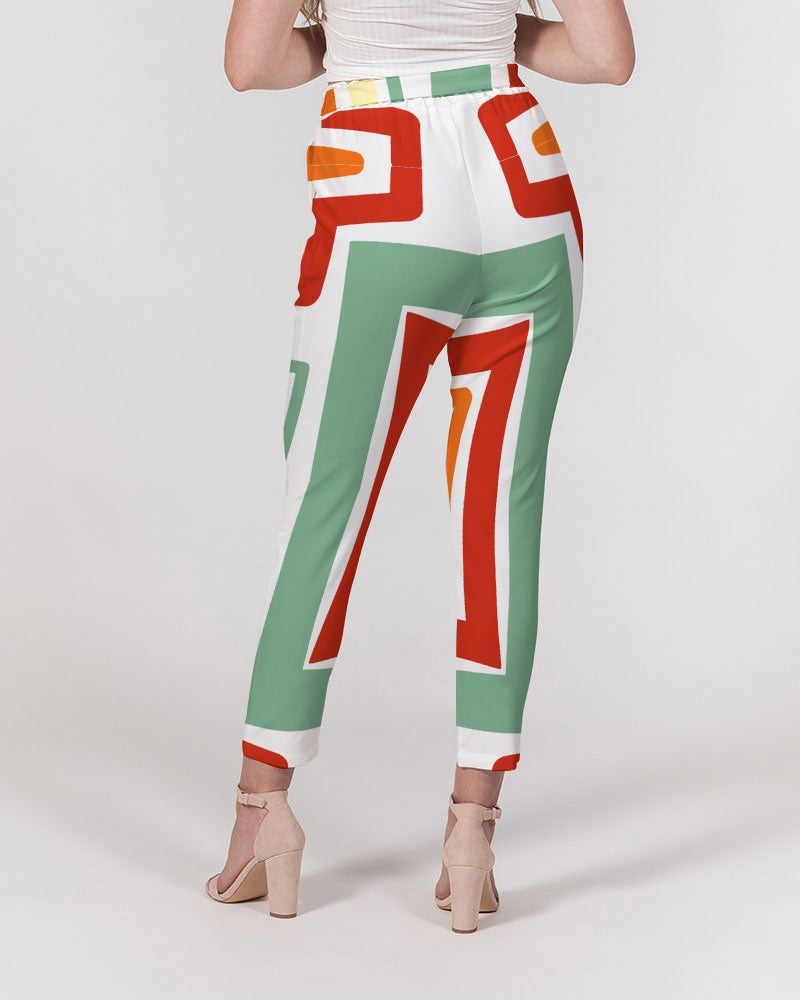 Malawian Urban Traditional Culture Women's Belted Tapered Pants