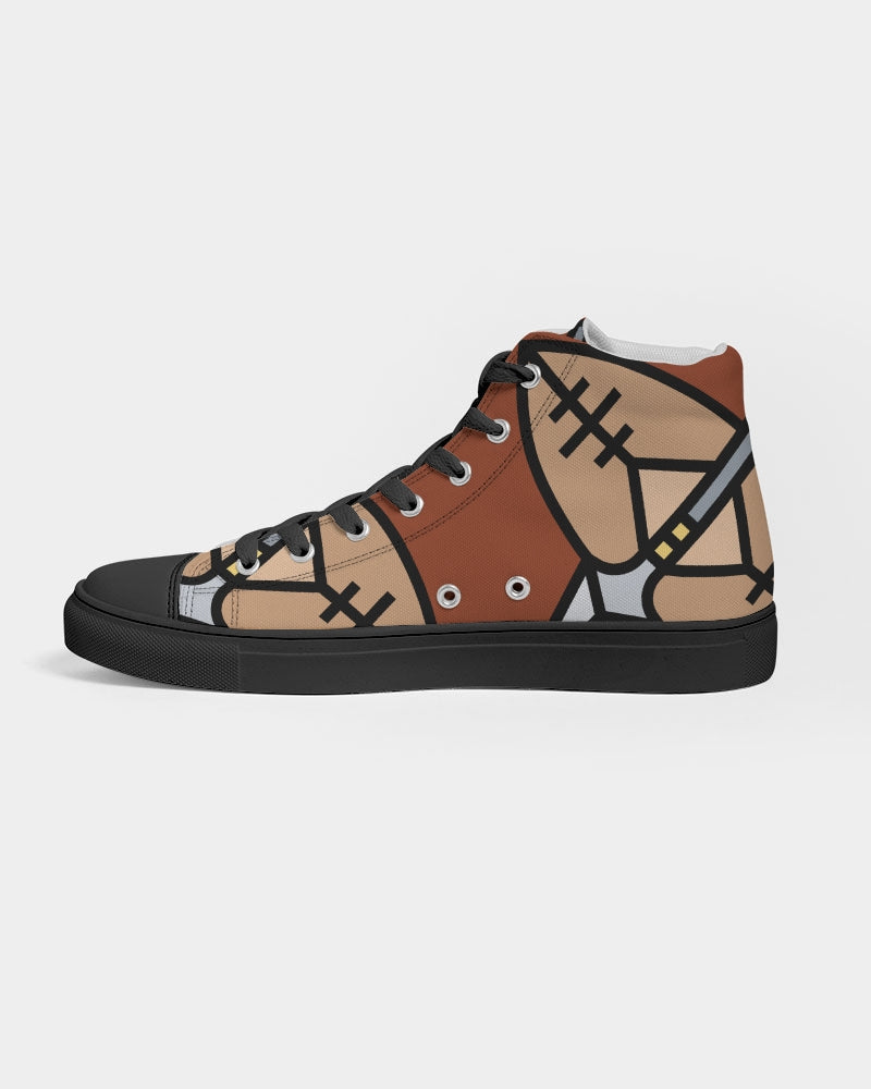 Malawian Urban Traditional Fashion Women's Hightop Canvas Shoe - Black