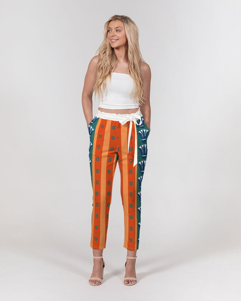Malawian Urban Traditional Fashion Women's Belted Tapered Pants