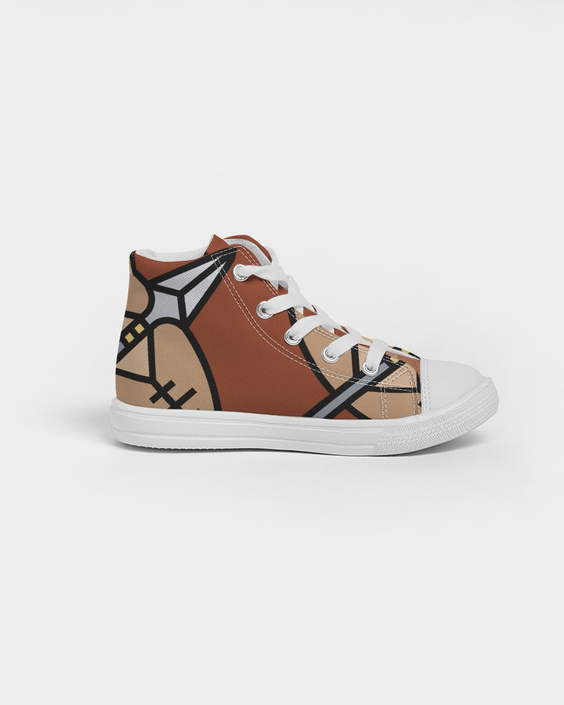 Malawian Urban Traditional Fashion Kids Hightop Canvas Shoe