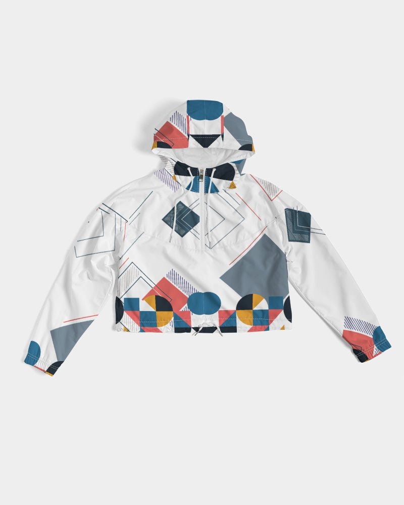 Peaches Women's All-Over Print Cropped Windbreaker