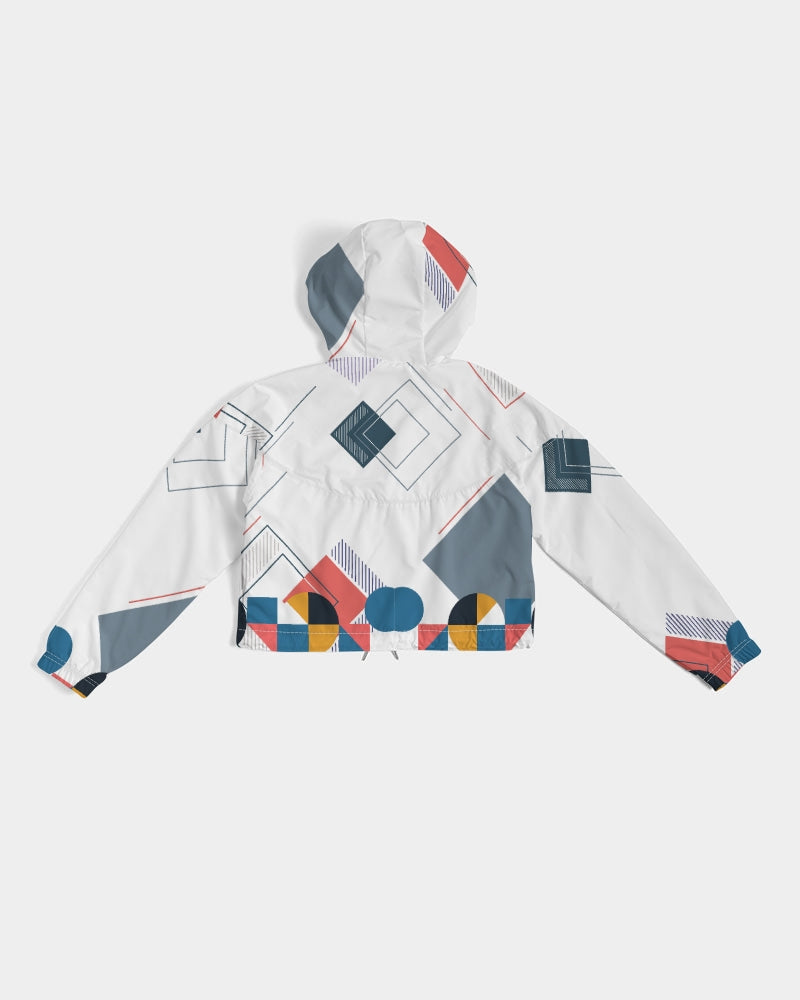 Peaches Women's All-Over Print Cropped Windbreaker