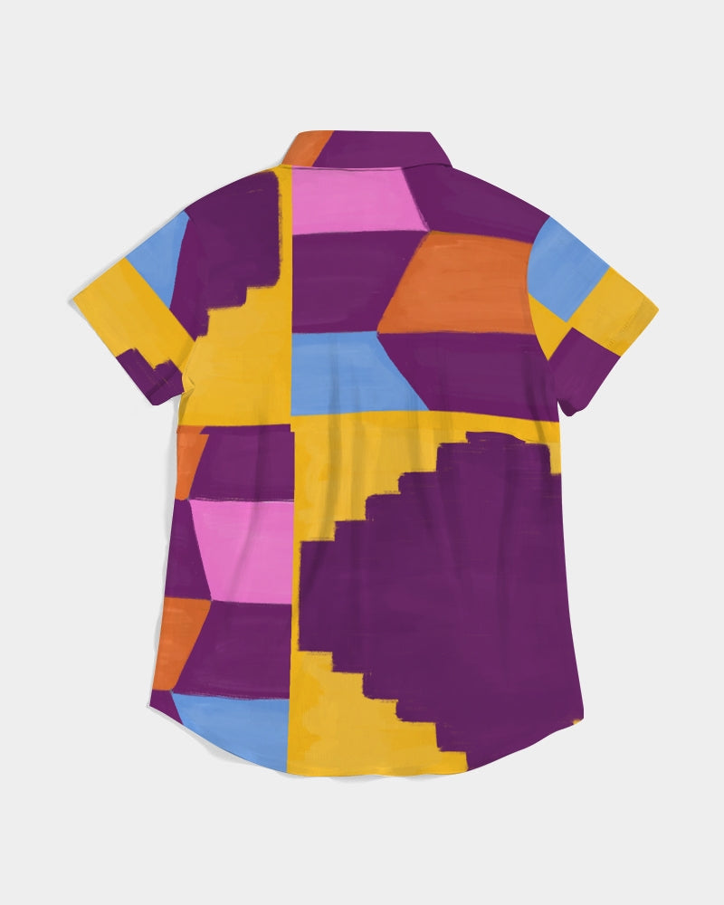Urban Tribal Wear Women's All-Over Print Short Sleeve Button Up
