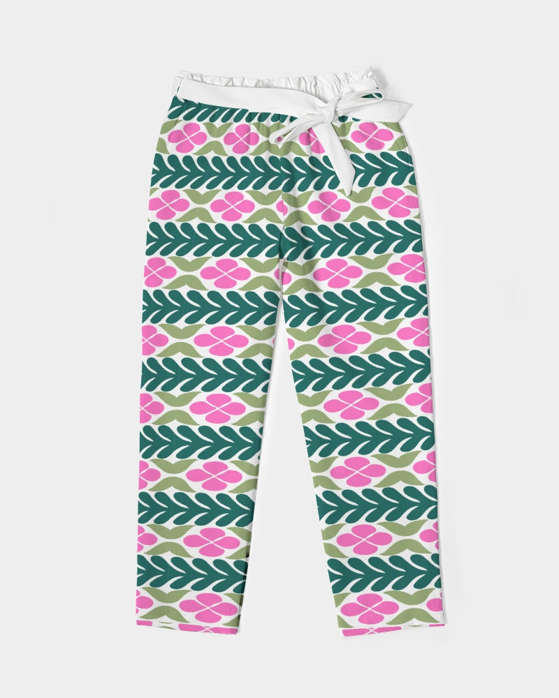 Purp Women's All-Over Print Belted Tapered Pants