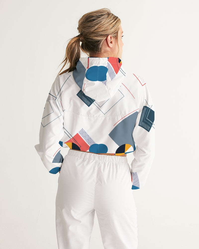 Peaches Women's All-Over Print Cropped Windbreaker