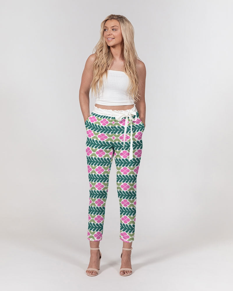 Purp Women's All-Over Print Belted Tapered Pants