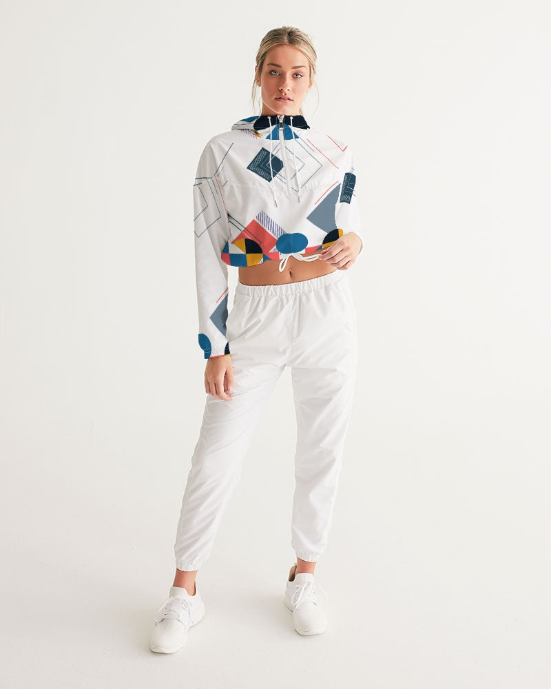 Peaches Women's All-Over Print Cropped Windbreaker