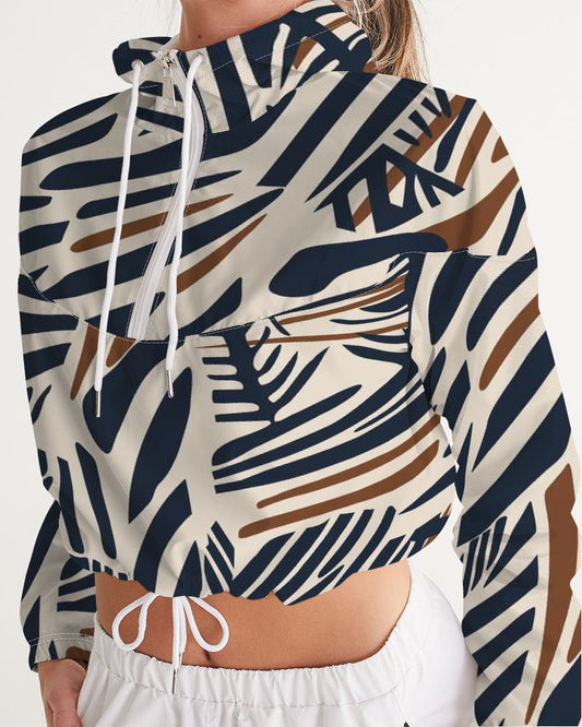 Random Women's All-Over Print Cropped Windbreaker