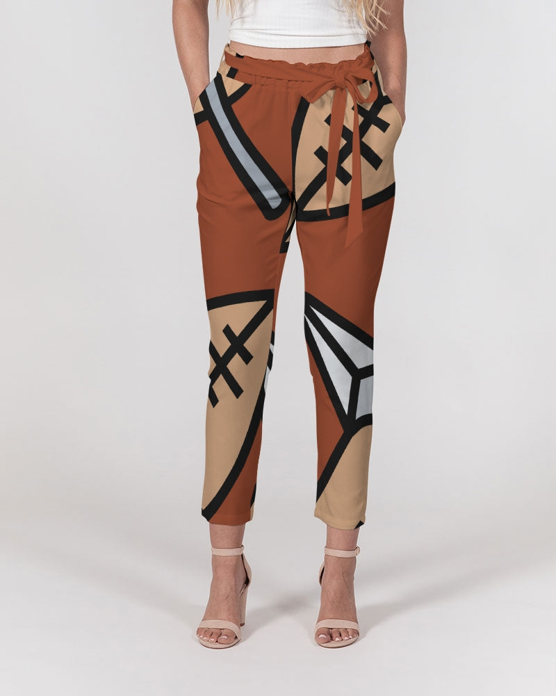 Malawian Urban Traditional Fashion Women's Belted Tapered Pants
