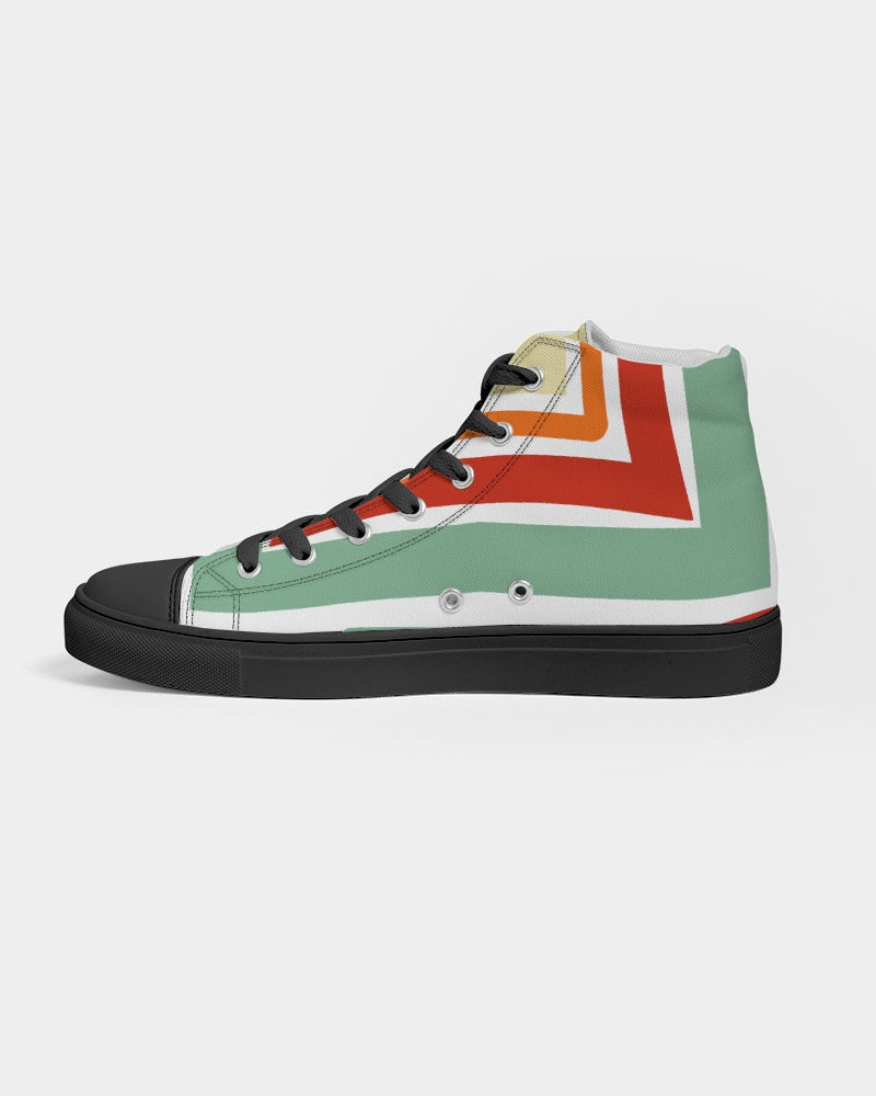 Malawian Urban Traditional Culture Women's Hightop Canvas Shoe - Black