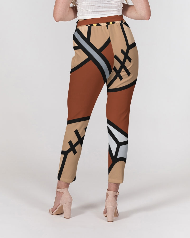 Malawian Urban Traditional Fashion Women's Belted Tapered Pants