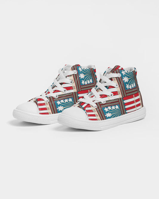 Malawian Urban Traditional Culture Kids Hightop Canvas Shoe