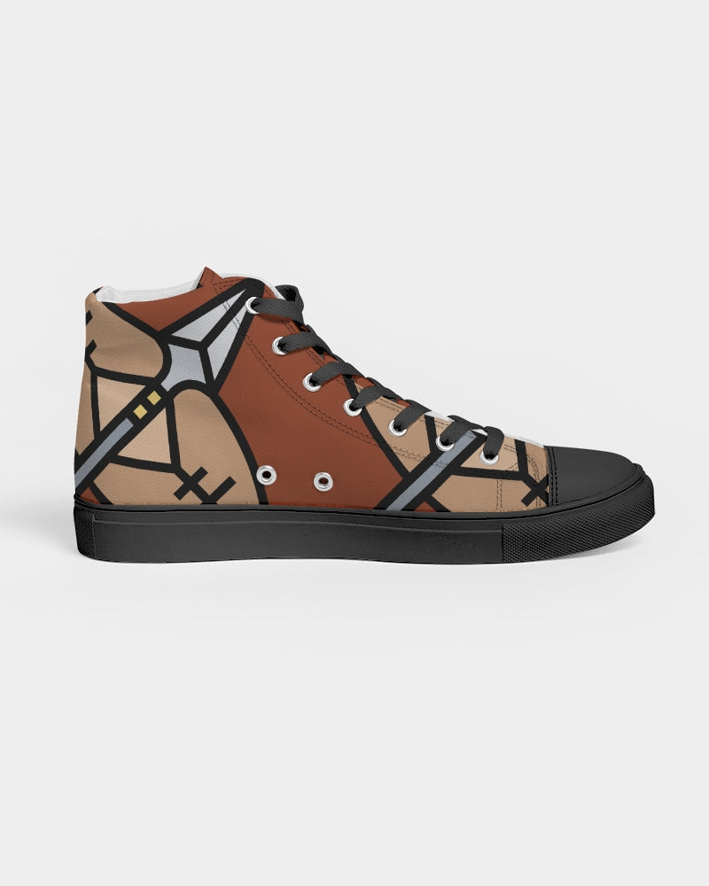 Malawian Urban Traditional Fashion Women's Hightop Canvas Shoe - Black