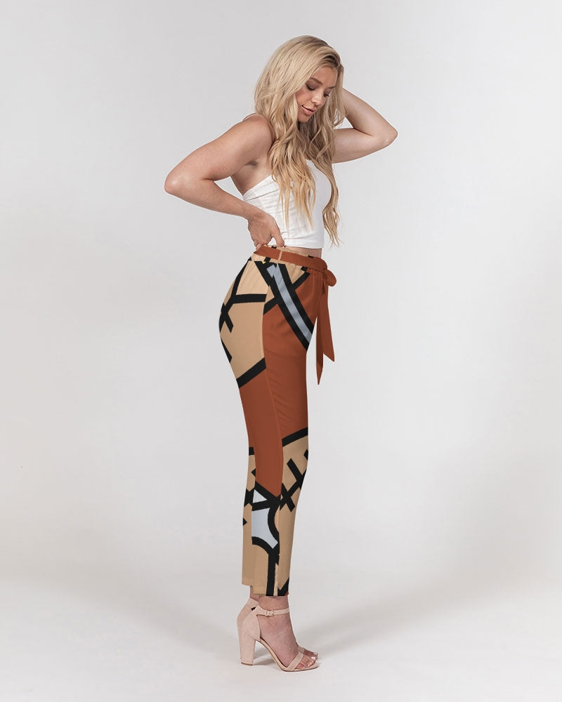 Malawian Urban Traditional Fashion Women's Belted Tapered Pants