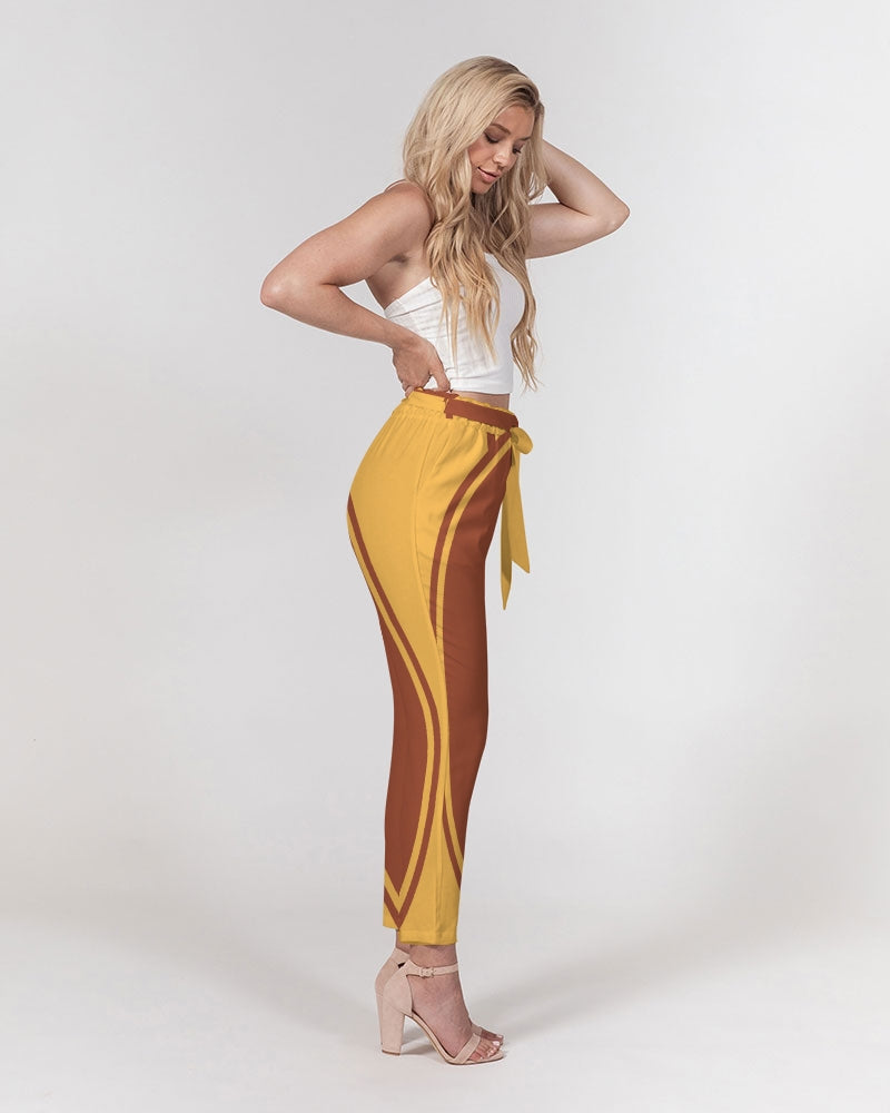 Malawian Urban Traditional Culture Women's Belted Tapered Pants
