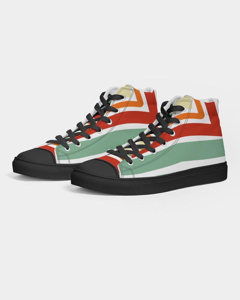 Malawian Urban Traditional Culture Women's Hightop Canvas Shoe - Black
