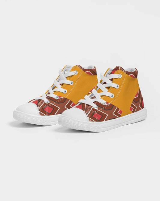 Malawian Urban Traditional Culture Kids Hightop Canvas Shoe
