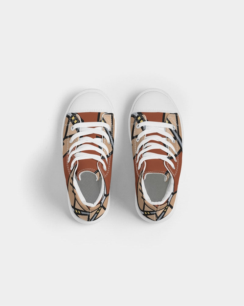 Malawian Urban Traditional Fashion Kids Hightop Canvas Shoe