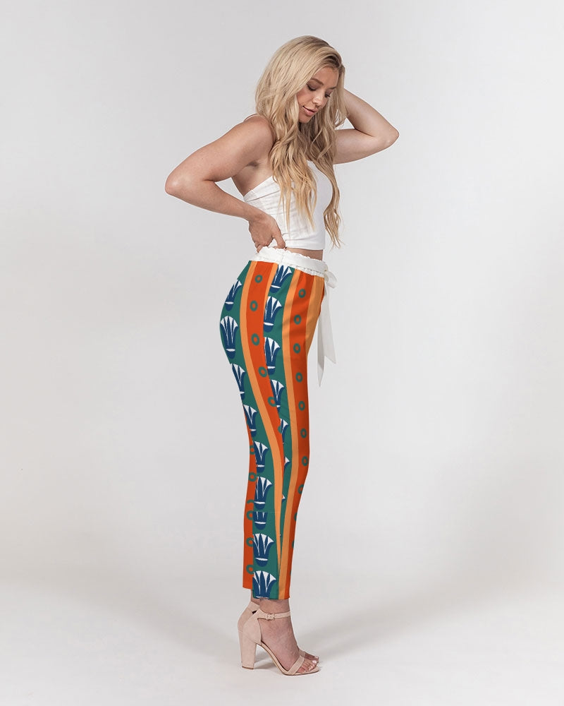 Malawian Urban Traditional Fashion Women's Belted Tapered Pants