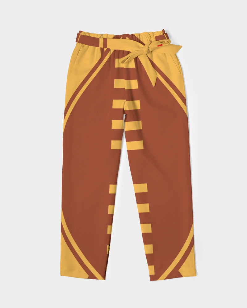 Malawian Urban Traditional Culture Women's Belted Tapered Pants